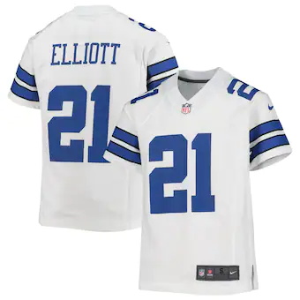 youth nike ezekiel elliott white dallas cowboys player game